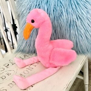Ty Beanie Buddies, 1998, Pinky, The, Flamingo, Stuffed Animal, Plush, Pink, Bird